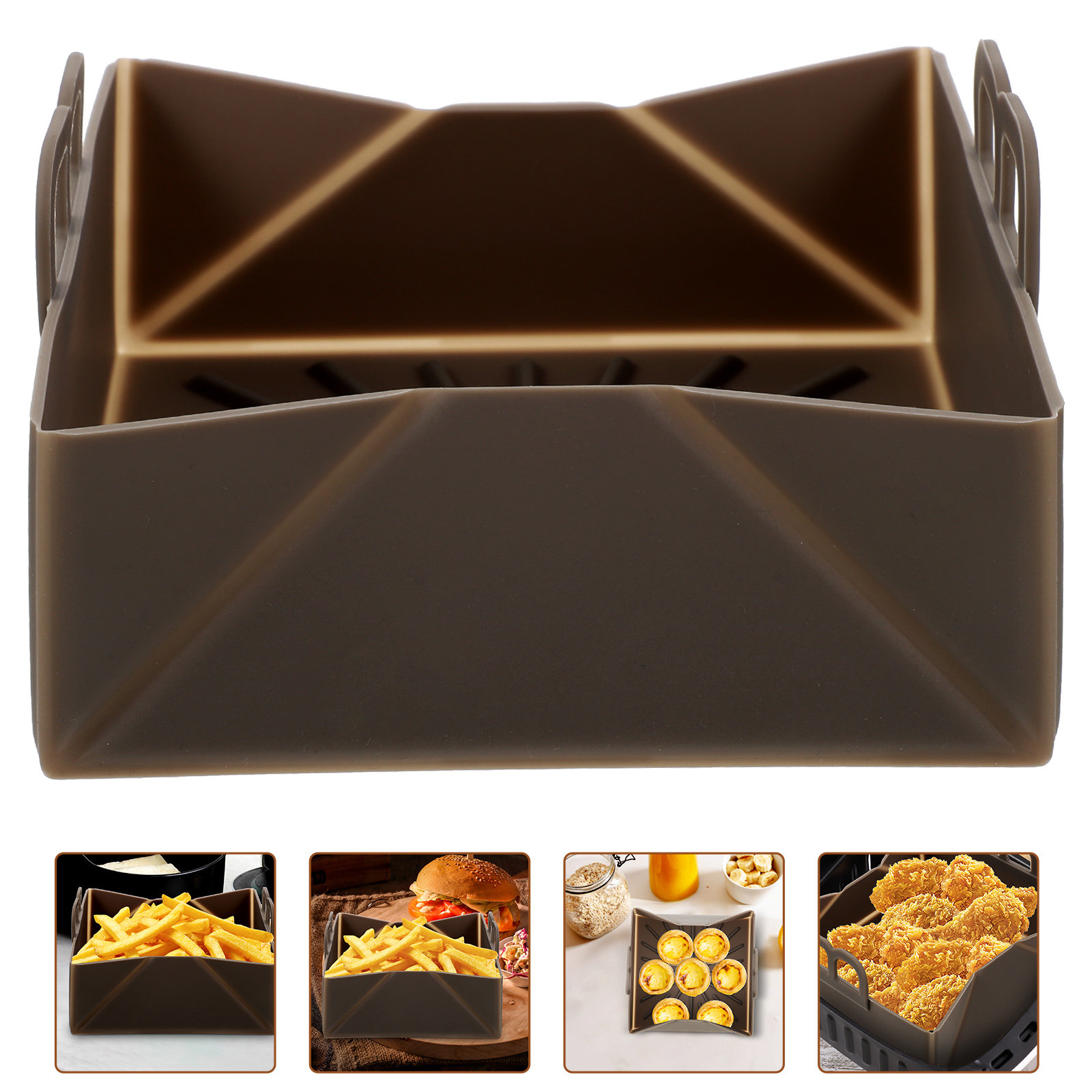 Air Fryer Silicone Pot Liner - แผ่นรองซิลิโคนสำหรับหม้อทอดไร้น้ำมัน ใช้ซ้ำได้ ไม่ติดกระทะ ทนความร้อน แผ่นรองหม้ออบ ทำความสะอาดง่าย