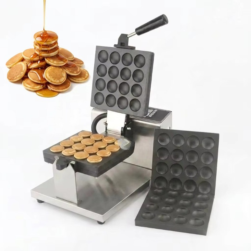 Mini Waffle Maker Machine - เครื่องทำแพนเค้กมินิแบบไม่ติดกระทะ 16 หลุม สำหรับธุรกิจขนาดเล็ก พร้อมแผ่นทำแพนเค้กแบบเปลี่ยนได้