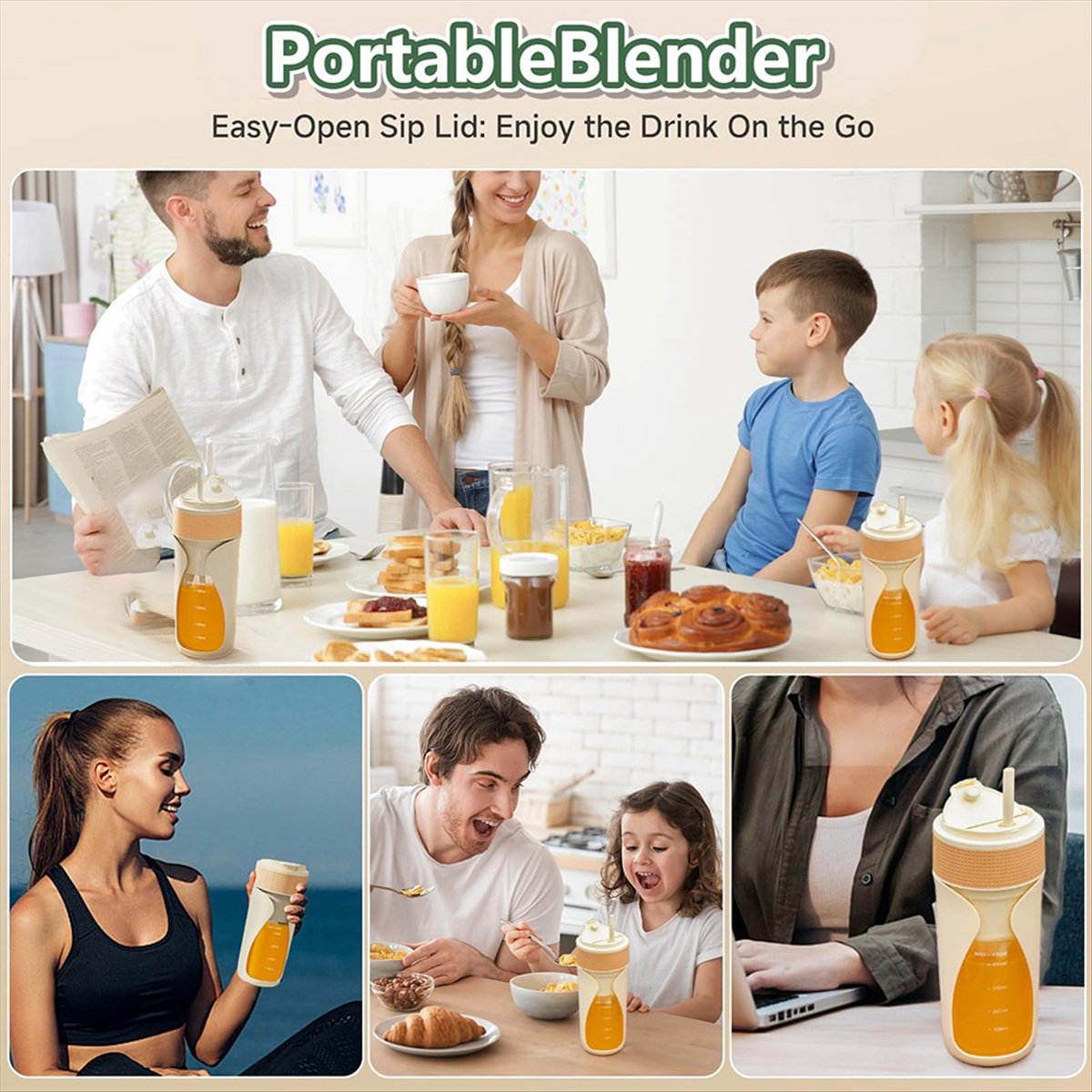 แก้วปั่นแบบพกพา 450 มล. เครื่อ - Portable Blender Usb Rechargeable บทวิจารณ์และราคา